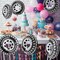 30 Inch Black Car Wheel Tire Party Balloons, Classic Large Racing Car Hot Wheels Mylar Foil Balloon For Men and Boys Racetrack Car